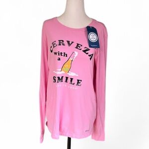 🌟3/$25 🌟New With Tag Life Is Good Pink Long Sleeve Tee